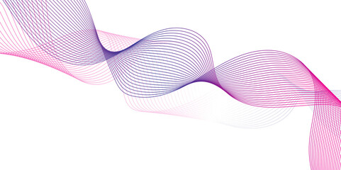 Poster - abstract wavy blue and pink lines background. modern template design flowing particles wave digital 