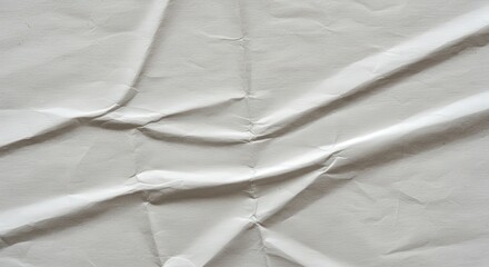 Poster - White paper texture with creases creating abstract patterns background