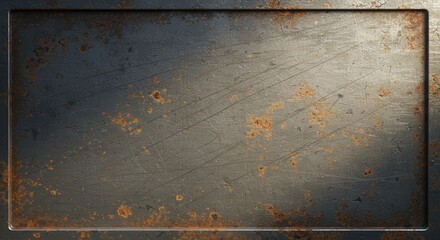Poster - Rusting Metal Texture Background with Scratches and Wear Frame
