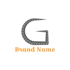 Fototapete - Company logo design is a crucial business concept, utilizing vector illustration and 3d design for a recognizable web icon and technology symbol. Rope effect G letter logo.