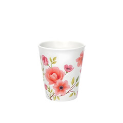 Leinwandbilder - 3d Printed Cup With Delicate Floral Patterns. A Modern Design Showcases Creative Technology. White Background Emphasizes The Intricate Details. Cup Is Perfect For Drinkware Design Projects.