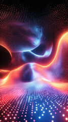Poster - A colorful, abstract image with a lot of dots. The colors are red, blue, and yellow