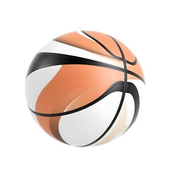 Aufkleber - Modern Basketball Art, Bold Design. Sport Equipment In 3d Rendering. Isolated Basketball On White, A Cool Graphic Resource For Designers. Great For Sports Themes.