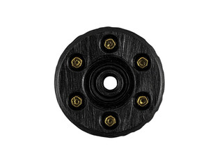 Fototapete - Abstract 3D Illustration of a Black and Gold Circular Design on Isolated Background