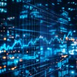 © doll - Abstract financial data display, blurred cityscape background
