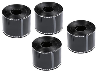 Fototapete - Abstract 3D Render Of Black Cylinders With Shiny Metallic Surface Isolated