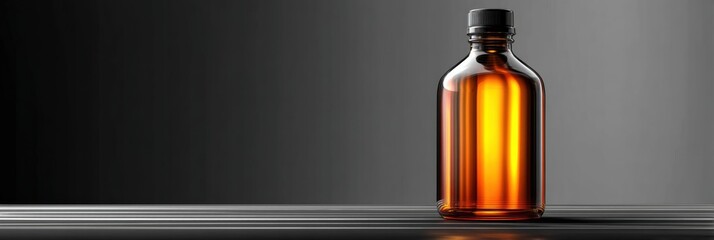Aufkleber - Crude Oil Bottle Mockup for Industrial Design Showcased on a Glossy Surface With Dramatic Lighting Effects for Enhanced Visibility and Appeal