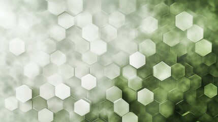 Poster - Dynamic abstract green hexagonal patterns digital art modern design textured background close-up visual creativity