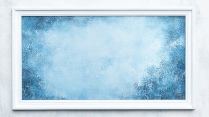 Poster - Serene abstract blue painting modern art gallery digital artwork contemporary setting eye-level view tranquility concept