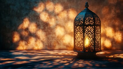 Poster - Intricate lantern casting shadows artistic studio decorative content warm atmosphere close-up view cultural symbolism