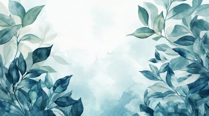 Poster - Nature-themed leaf artwork tranquil setting digital illustration soft aesthetic abstract view serenity concept