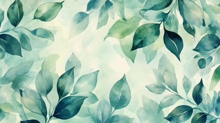 Poster - Lush green leaves nature background digital artwork serene environment abstract viewpoint tranquil concept for decor