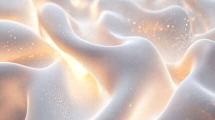 Poster - Dynamic flowing abstract design digital space 3d render soft textures close-up view light and shadow play