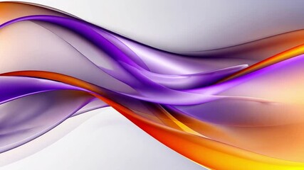 Poster - colorful abstract waves fluid design in purple, orange, and yellow, capturing movement and energy wi