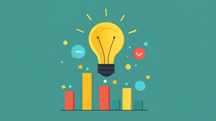 Poster - Creative business analytics inspiring growth through data visualization office setting infographic design modern environment