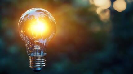 Poster - Illuminating ideas floating light bulb nature setting photography outdoor environment close-up view inspiration concept