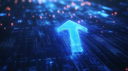 Poster - Digital arrow rising futuristic technology concept virtual environment graphic design abstract view