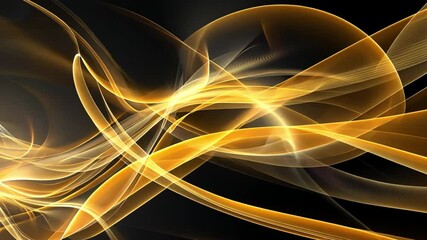 Poster - abstract golden waves dynamic composition of light and shadow, showcasing movement and energy in mes