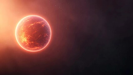 Wall Mural - Looping Animation Planet Earth with Glowing Sunrise in Space Showing Realistic Blue Atmosphere and Celestial Details for Science Fiction and Astronomical Design Projects