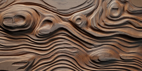 Aufkleber - Abstract wooden topographic background showing flowing contour lines