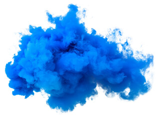 Poster - Azure smoke explosion isolated on black background creates a dramatic effect