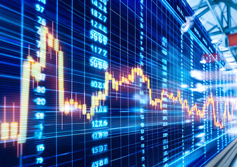 Poster - Market analysis trends global stock exchange data visualization digital environment close-up view financial insights