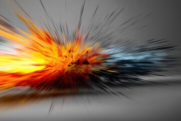 Aufkleber - Dynamic Explosion Depicting Fuel Ignition With Vibrant Energy Bursts in Motion Blur