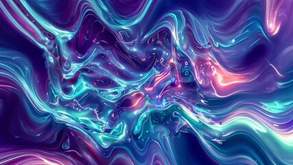 Poster - vibrant abstract background with glossy texture featuring dynamic swirling colors of purple, blue, a