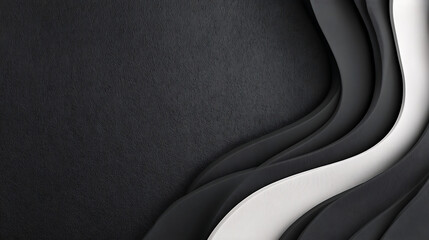 Poster - Grey black white glowing abstract gradient shape on black grainy background minimal header cover poster design copy space
