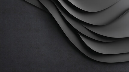 Poster - Grey black white glowing abstract gradient shape on black grainy background minimal header cover poster design copy space
