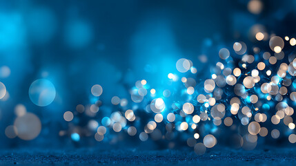 Poster - White blue black blurred abstract gradient on dark grainy background, glowing light, large banner size