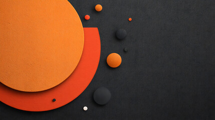 Poster - Abstract grainy background, dark dynamic banner backdrop orange white black glowing color gradient circle, noise texture poster header wallpaper cover design