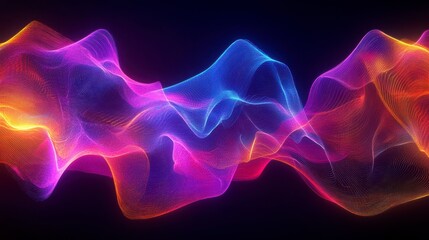 Aufkleber - Abstract colorful flowing wave energy.