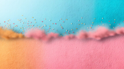 Poster - Pastel color gradient background grainy pink blue yellow retro summer noise texture effect wide banner header backdrop design