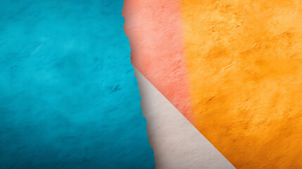 Poster - Orange teal beige yellow noisy color gradient background, grainy texture effect, poster banner header backdrop design