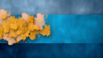 Poster - Noisy grainy background, blue yellow black glowing abstract noise texture poster backdrop, banner header cover design