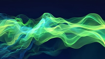 Poster - vibrant abstract background of flowing green and blue waves smooth energy movement evoking tranquili