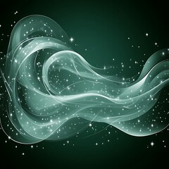 Poster - abstract swirling teal and light teal design with shimmering sparkles