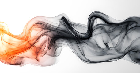 Poster - Ethereal smoke swirl abstract illustration isolated on white background modern art