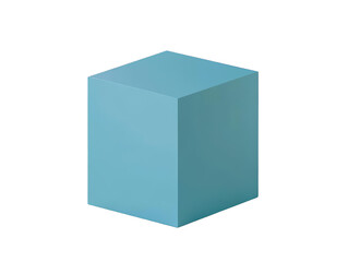 Leinwandbilder - 3D Illustration Of A Blue Cube With Transparent Background