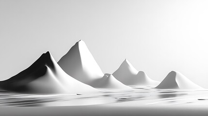 Wall Mural - Minimalist Monochrome Mountain Range.