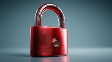 Poster - Red padlock symbolizing data privacy and compliance in technology industries for enhanced security and protection
