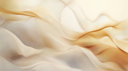 Poster - Abstract beige fabric texture with soft waves and folds.