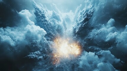 Poster - Dramatic cloudscape with fiery core.