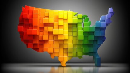 Poster - Vibrant rainbow colors representing diversity and inclusion across the united states for business and entrepreneurship