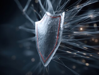 Fototapete - Cybersecurity Shield Defending Data in a Digital Network a Symbol of Protection and Reliable Safety