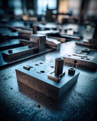 Poster - Precision Metal Crafting Fine Details of Metallic Parts Reflecting Precision Engineering Industrial Design