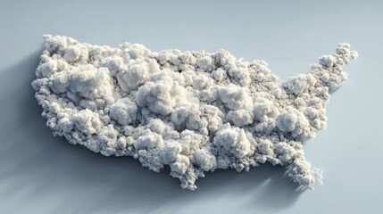 Poster - usa map created with clouds forming the contours of the united states representing a digital workfor