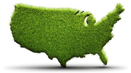 Poster - The united states represented by green grass symbolizing environmental awareness and a connection to nature across the country