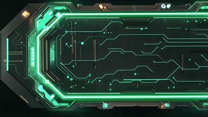 Futuristic digital interface with glowing circuits